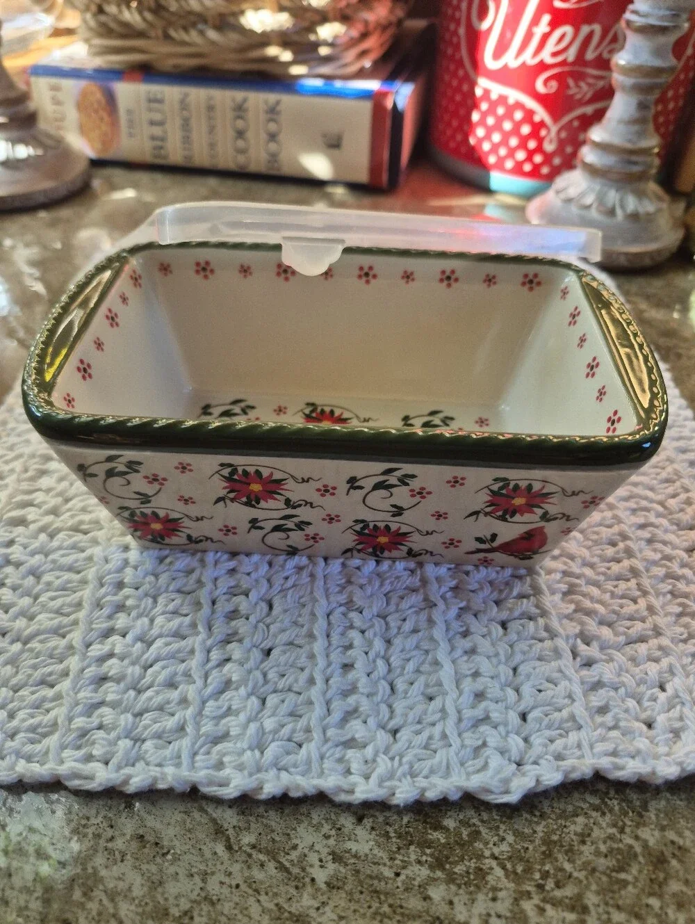 ❤️‍🔥New Temp-tations Tara Holiday Stoneware Poinsettia Cardinal Mini Loaf Pan